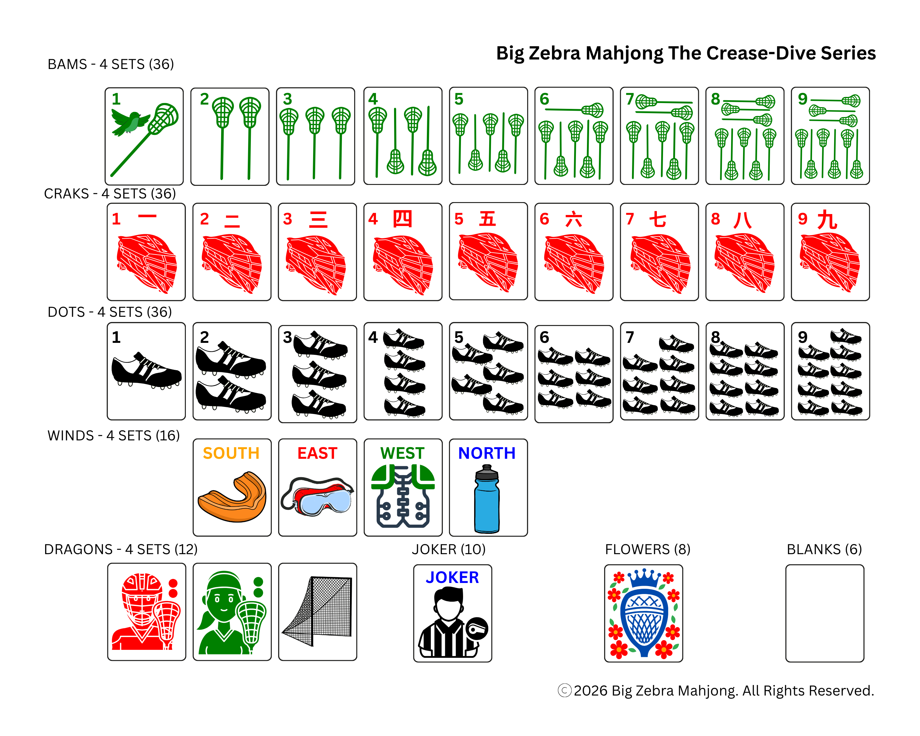 Join the Wait List! The Crease-Dive Series Lacrosse-Themed Mahjong Set